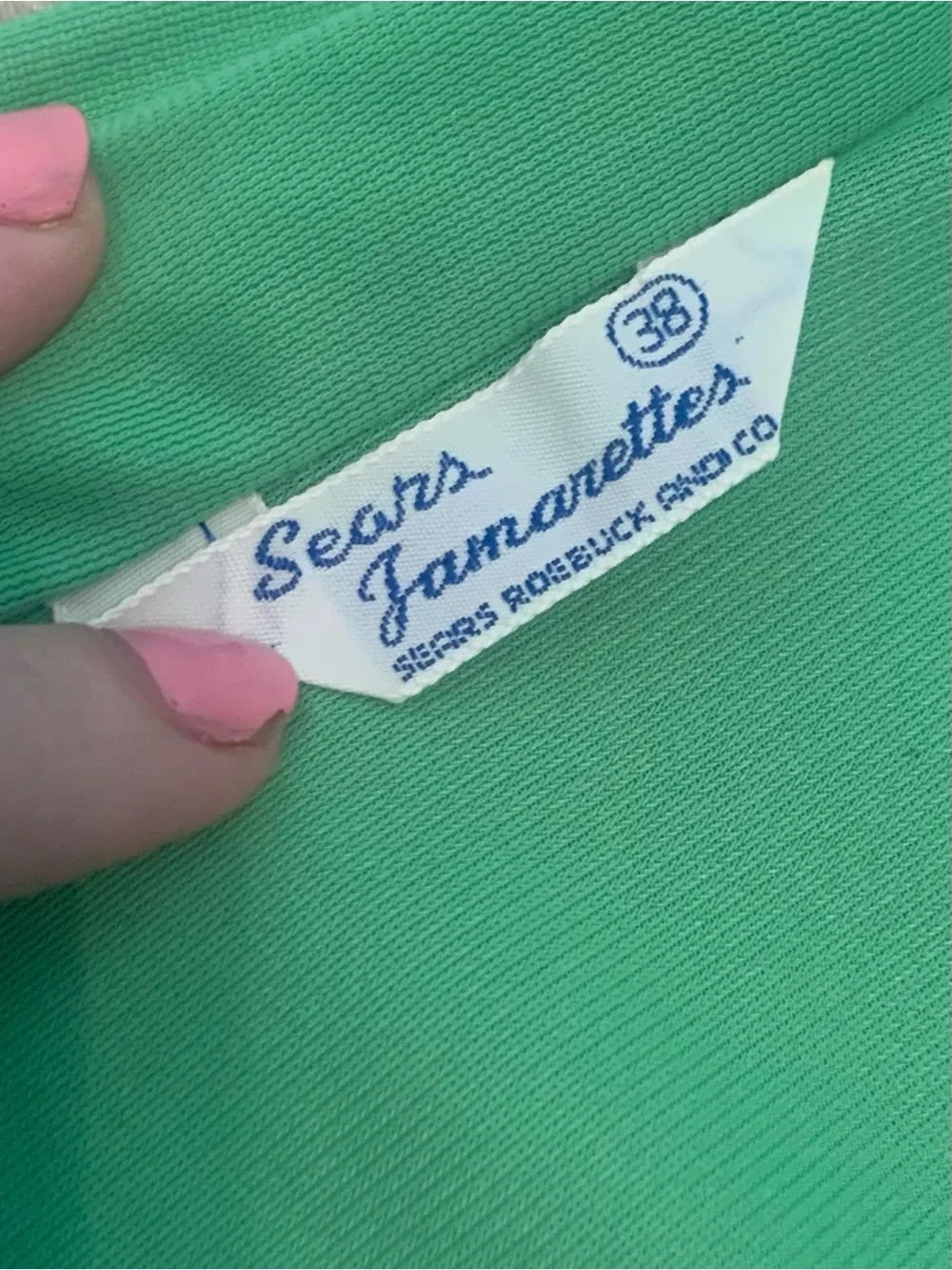 Vintage 60s/70s Sears “Jamarettes” Green Nylon Robe Housecoat Cottagecore